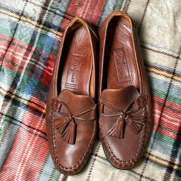 Cole Haan Soft Leather Women’s Loafer Tassel size 6 1/2 B Brown Cognac - Picture 2 of 16